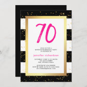 Moderne Confetti | 70e uitnodiging van de Birthday (Voorkant / Achterkant)