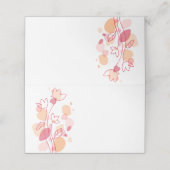 Moderne confetti bloem koraal rood bruiloft gast plaatskaartje (Buitenkant ongevouwen)