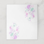 Moderne confetti bloem paarse trouwplaats kaarten plaatskaartje (Buitenkant ongevouwen)