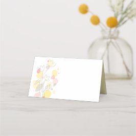 Moderne confetti bloem trouwkaart plaatskaarten vo plaatskaartje