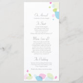 Moderne confetti bloemblaadjes bruiloft menu (Achterkant)