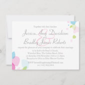 Moderne confetti bloemblaadjes bruiloft uitnodigen kaart (Achterkant)