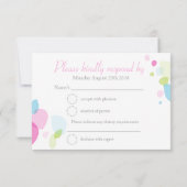 Moderne confetti bloemblaadjes formele bruiloft RS RSVP Kaartje (Achterkant)