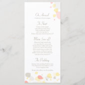 Moderne confetti bloemblaadjes geel 4-gangenmenu menu (Achterkant)