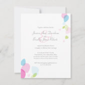 Moderne confetti bloemblaadjes kleurrijke bruiloft kaart (Achterkant)