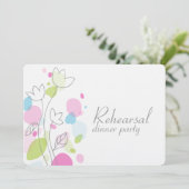 Moderne confetti bloemblaadjes repetitie-uitnodigi kaart (Staand voorkant)