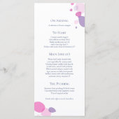 Moderne confetti bloemblaadjes roze blauw 4-gang m menu (Achterkant)