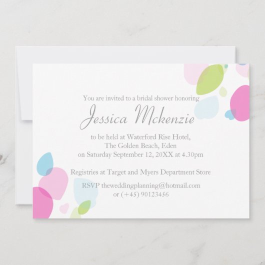 Moderne confetti bloemblaadjes vrijgezellenfeest u kaart (Achterkant)