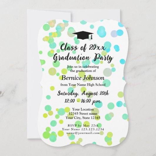 Moderne confetti dot High School graduation party Kaart (Voorkant)