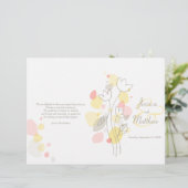Moderne confetti flower petals Wedding Programme (Staand voorkant)