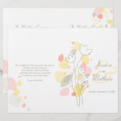 Moderne confetti flower petals Wedding Programme (Voorkant / Achterkant)