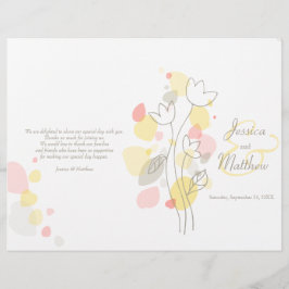 Moderne confetti flower petals Wedding Programme