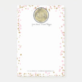 Moderne Confetti gesimuleerde Folie Monogram Post-it® Notes (Voorkant)