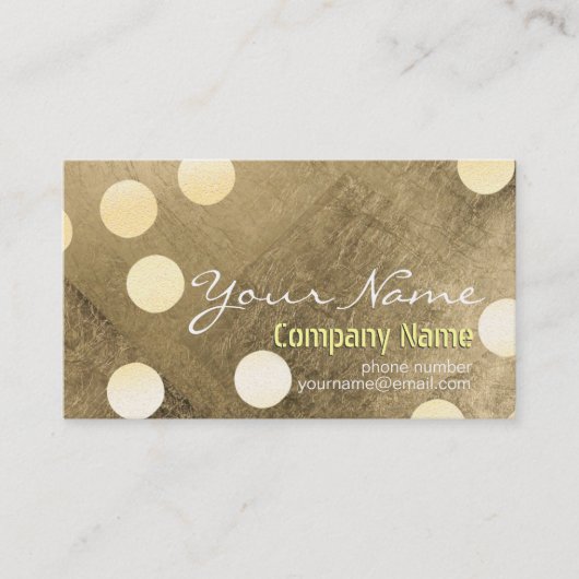 Moderne Confetti Gold Polka Dot Gold foil Texture Visitekaartje (Voorkant)
