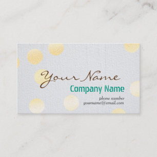 Moderne Confetti Gold Polka-puntenpapier Visitekaartje