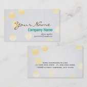 Moderne Confetti Gold Polka-puntenpapier Visitekaartje (Voorkant / Achterkant)