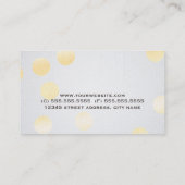 Moderne Confetti Gold Polka-puntenpapier Visitekaartje (Achterkant)