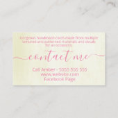 Moderne Confetti handgemaakte kaartscrapbooking Visitekaartje (Achterkant)