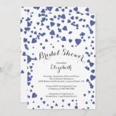 Moderne Confetti Hearts Bridal Shower-uitnodiging Kaart (Voorkant / Achterkant)