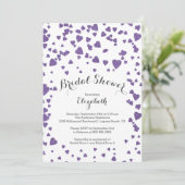 Moderne Confetti Hearts Bridal Shower-uitnodiging Kaart (Staand voorkant)
