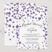 Moderne Confetti Hearts Bridal Shower-uitnodiging Kaart (Voorkant / Achterkant)