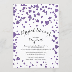 Moderne Confetti Hearts Bridal Shower-uitnodiging Kaart