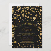 Moderne Confetti Hearts Bridal Shower-uitnodiging Kaart (Voorkant)