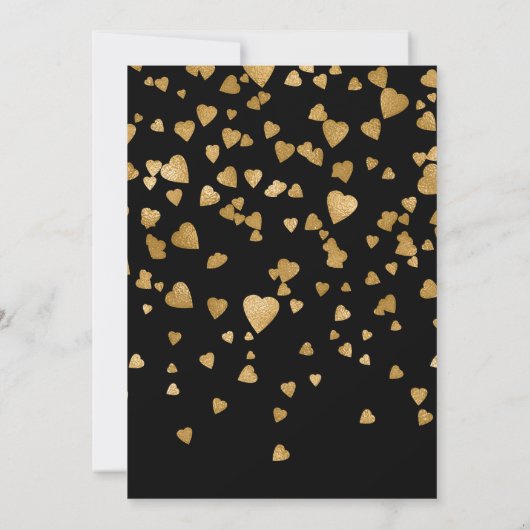 Moderne Confetti Hearts Bridal Shower-uitnodiging Kaart (Achterkant)