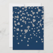 Moderne Confetti Hearts Bridal Shower-uitnodiging Kaart (Achterkant)