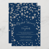 Moderne Confetti Hearts Bridal Shower-uitnodiging Kaart (Voorkant / Achterkant)