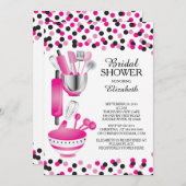 Moderne Confetti Kitchen Bridal Shower-uitnodiging Kaart (Voorkant / Achterkant)