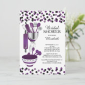 Moderne Confetti Kitchen Bridal Shower-uitnodiging Kaart (Staand voorkant)