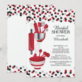 Moderne Confetti Kitchen Bridal Shower-uitnodiging Kaart (Voorkant / Achterkant)