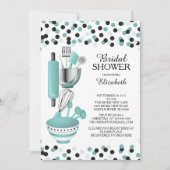 Moderne Confetti Kitchen Bridal Shower-uitnodiging Kaart (Voorkant)