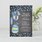 Moderne Confetti Kitchen Bridal Shower-uitnodiging Kaart (Staand voorkant)