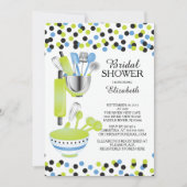 Moderne Confetti Kitchen Bridal Shower-uitnodiging Kaart (Voorkant)