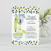 Moderne Confetti Kitchen Bridal Shower-uitnodiging Kaart (Staand voorkant)