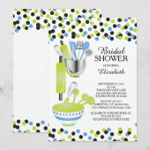 Moderne Confetti Kitchen Bridal Shower-uitnodiging Kaart (Voorkant / Achterkant)