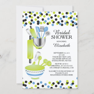 Moderne Confetti Kitchen Bridal Shower-uitnodiging Kaart