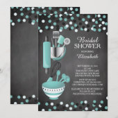 Moderne Confetti Kitchen Bridal Shower-uitnodiging Kaart (Voorkant / Achterkant)