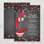 Moderne Confetti Kitchen Bridal Shower-uitnodiging Kaart (Voorkant / Achterkant)