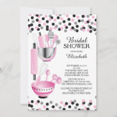 Moderne Confetti Kitchen Bridal Shower-uitnodiging Kaart (Voorkant)