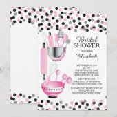 Moderne Confetti Kitchen Bridal Shower-uitnodiging Kaart (Voorkant / Achterkant)