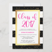 Moderne Confetti | Klasse van 2017 Graduation Part Kaart (Voorkant)