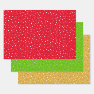 Moderne Confetti op groen, rood en gouden Inpakpapier Vel