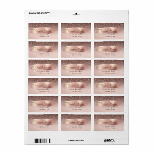 Moderne Confetti, penseelstreek, bruine glitter Etiket (Full Sheet)