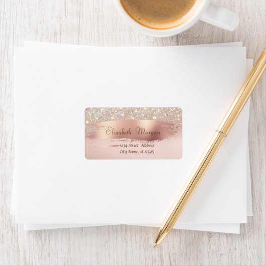 Moderne Confetti, penseelstreek, glitter Bokeh Etiket (Insitu)