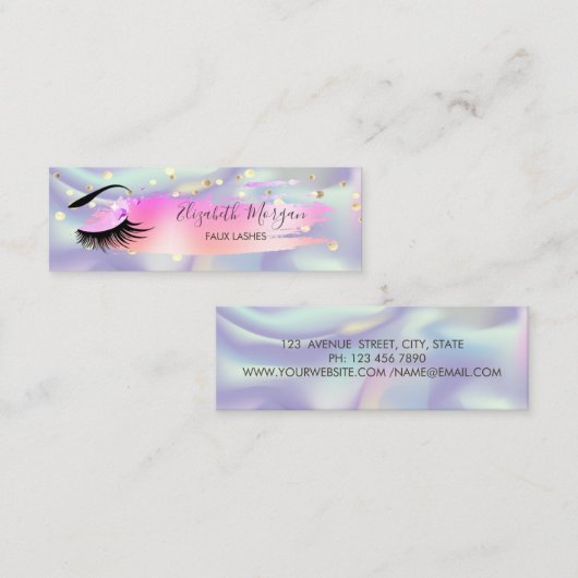 Moderne Confetti, penseelstreek, schuine streep, s Mini Visitekaartje (Voorkant / Achterkant)