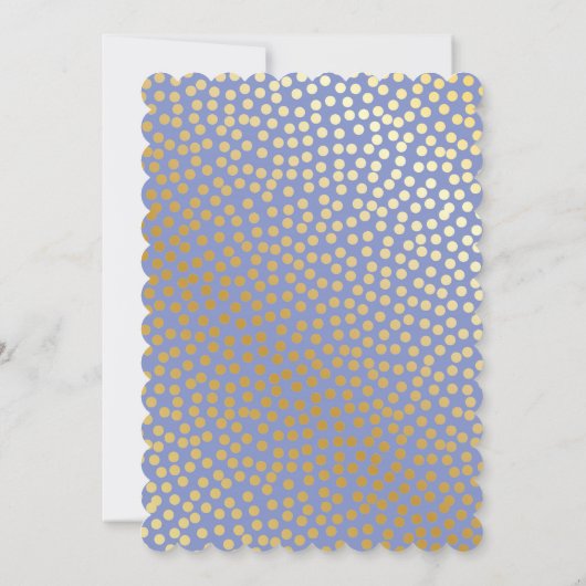 Moderne Confetti Polka Dots Lavendel en Goud Kaart (Achterkant)