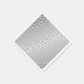 Moderne Confetti Polka Dots Patroon grijs en zilve Servet (Hoek)